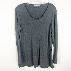 Cut Loose Long Sleeve Top with Side Slits size M Gray